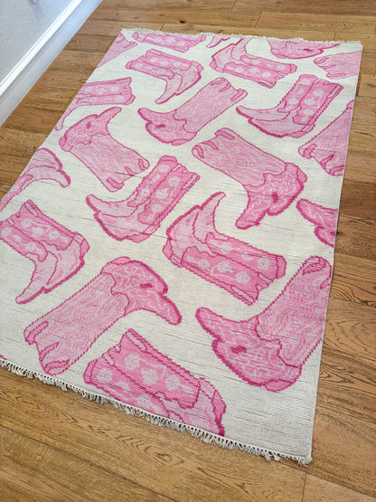 Jess Hand-knotted Wool Rug, Pink