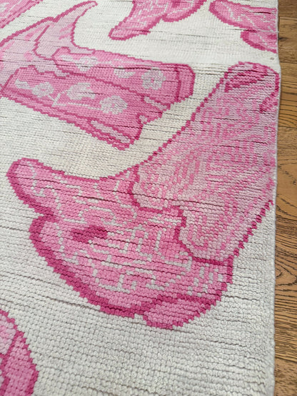 Jess Hand-knotted Wool Rug, Pink
