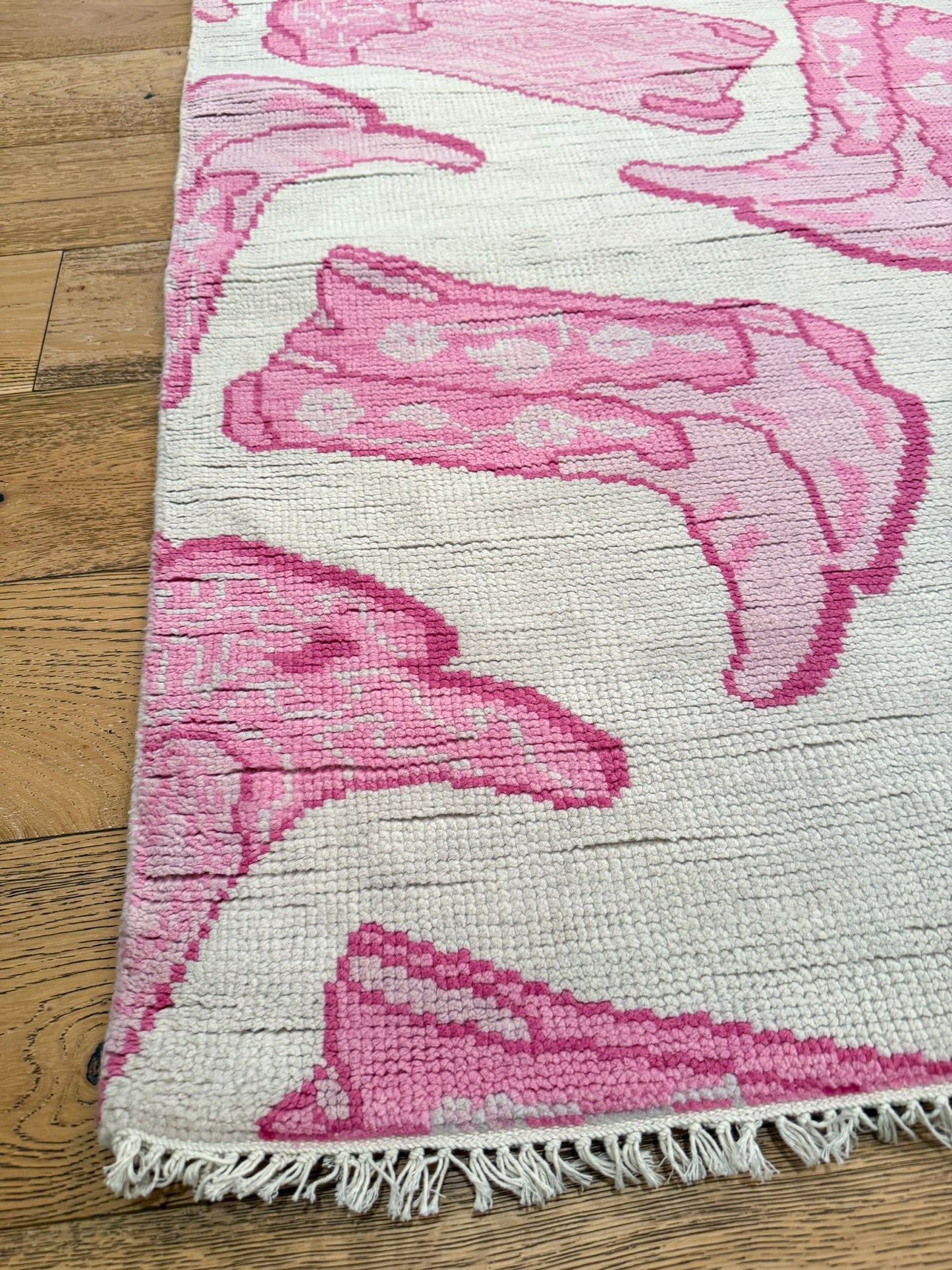 Jess Hand-knotted Wool Rug, Pink
