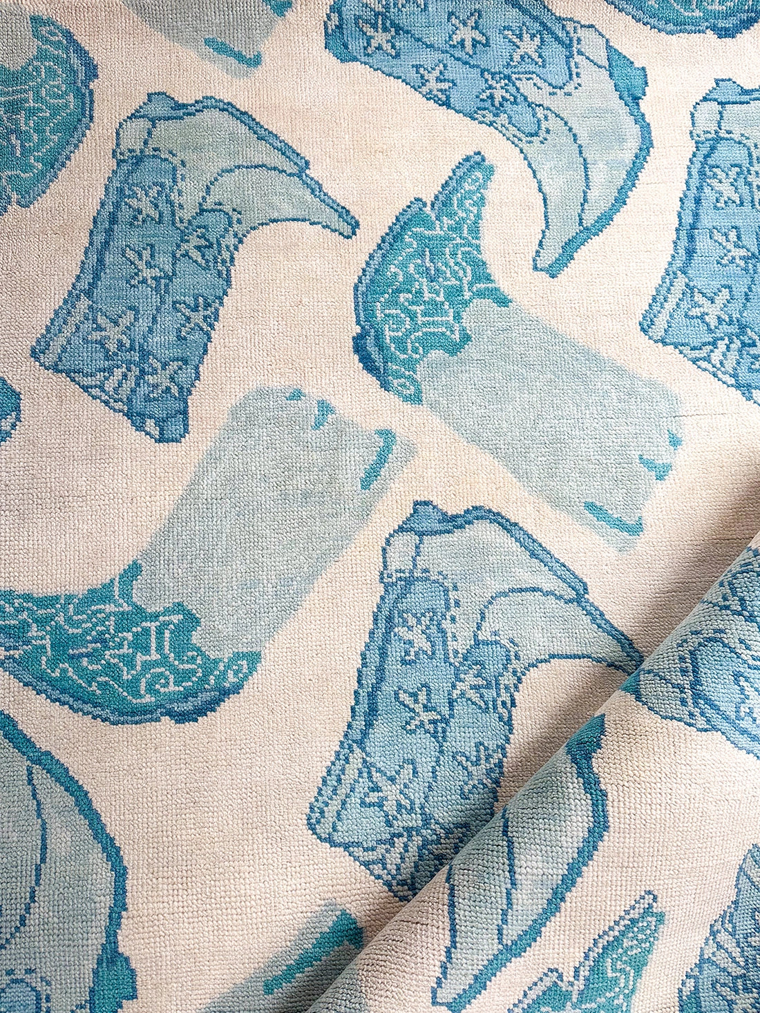 Jess Hand-knotted Wool Rug, Blue