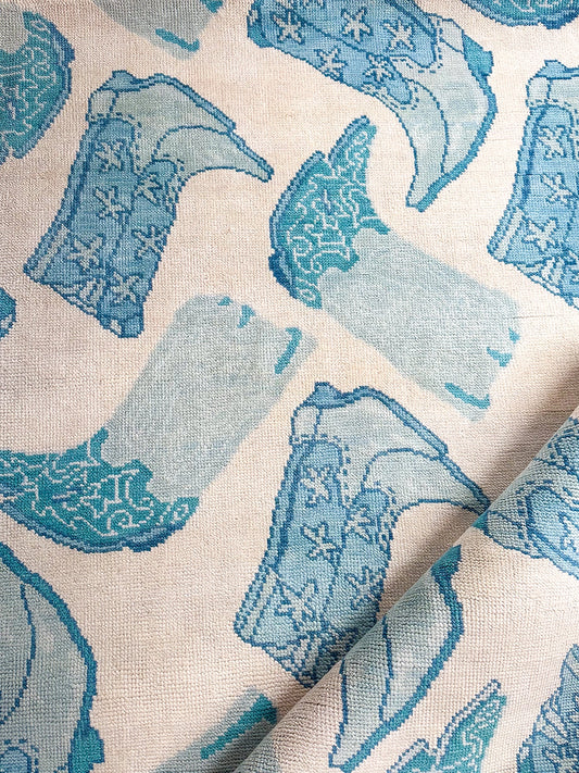 Jess Hand-knotted Wool Rug, Blue