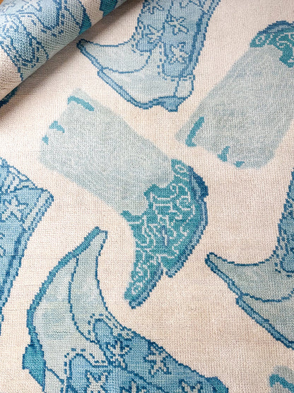 Jess Hand-knotted Wool Rug, Blue