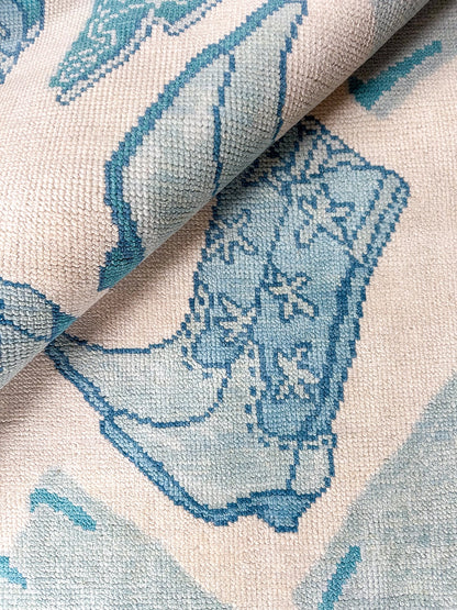 Jess Hand-knotted Wool Rug, Blue